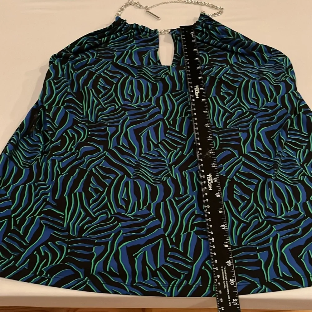 Micheal Kors  size medium blue animal print chain print halter top stretch NWT